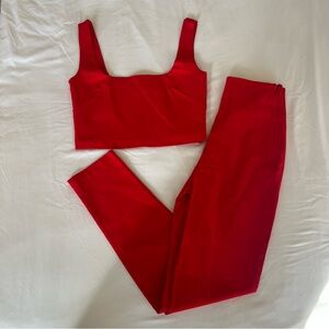 Vibrant Red Women's Skinny Pants & Jumpsuit Set